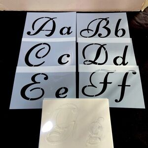 Stencils 6 sets of alphabet, numbers, quotations, holidays and sealife